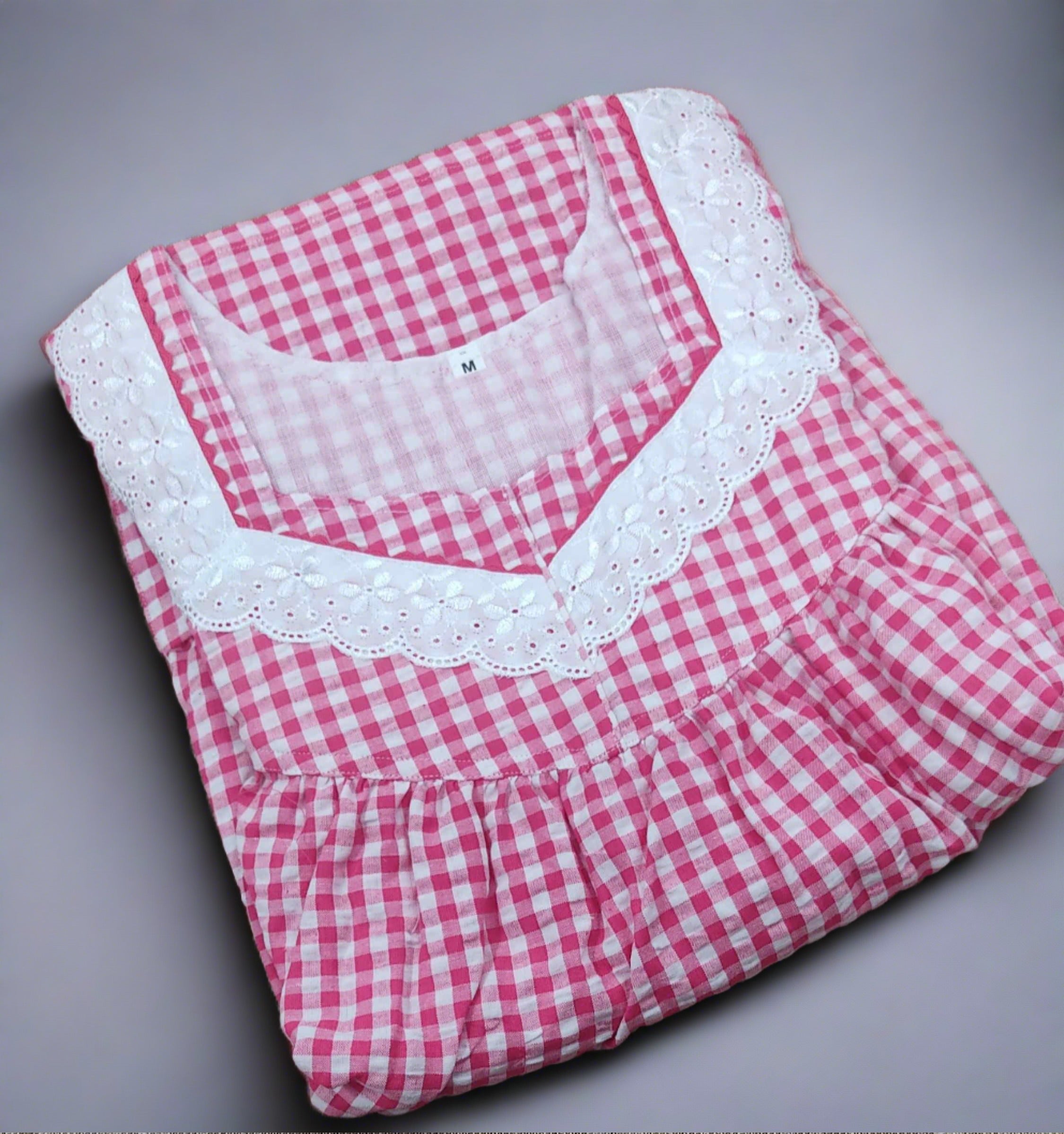Cotton Pleated , With Pockets, No Open Medium Printed Nighty