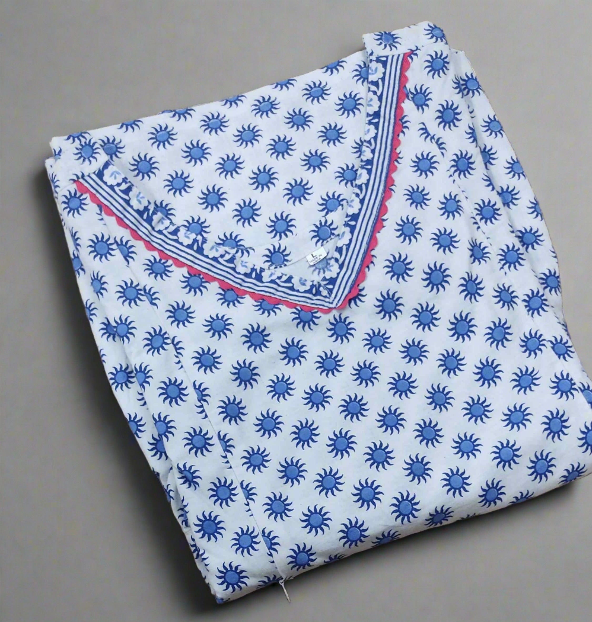 Cotton Pleated , Side zip, Side elastic Large Printed Maternity Wear