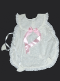 White hacoba ball frock set, side open, with panties for baby girls 0 to 1 years