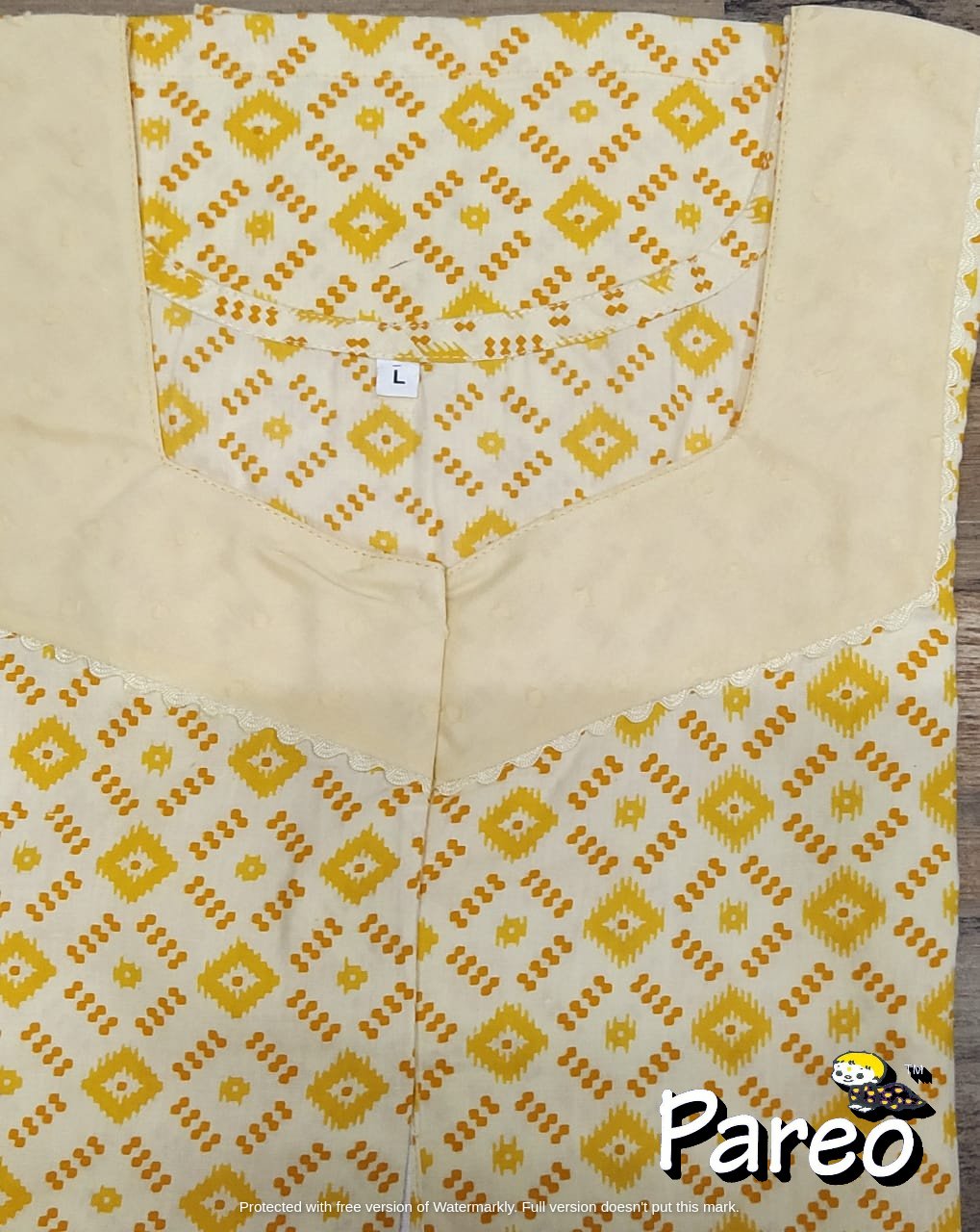 Cotton printed A-Line Nighty large size for women