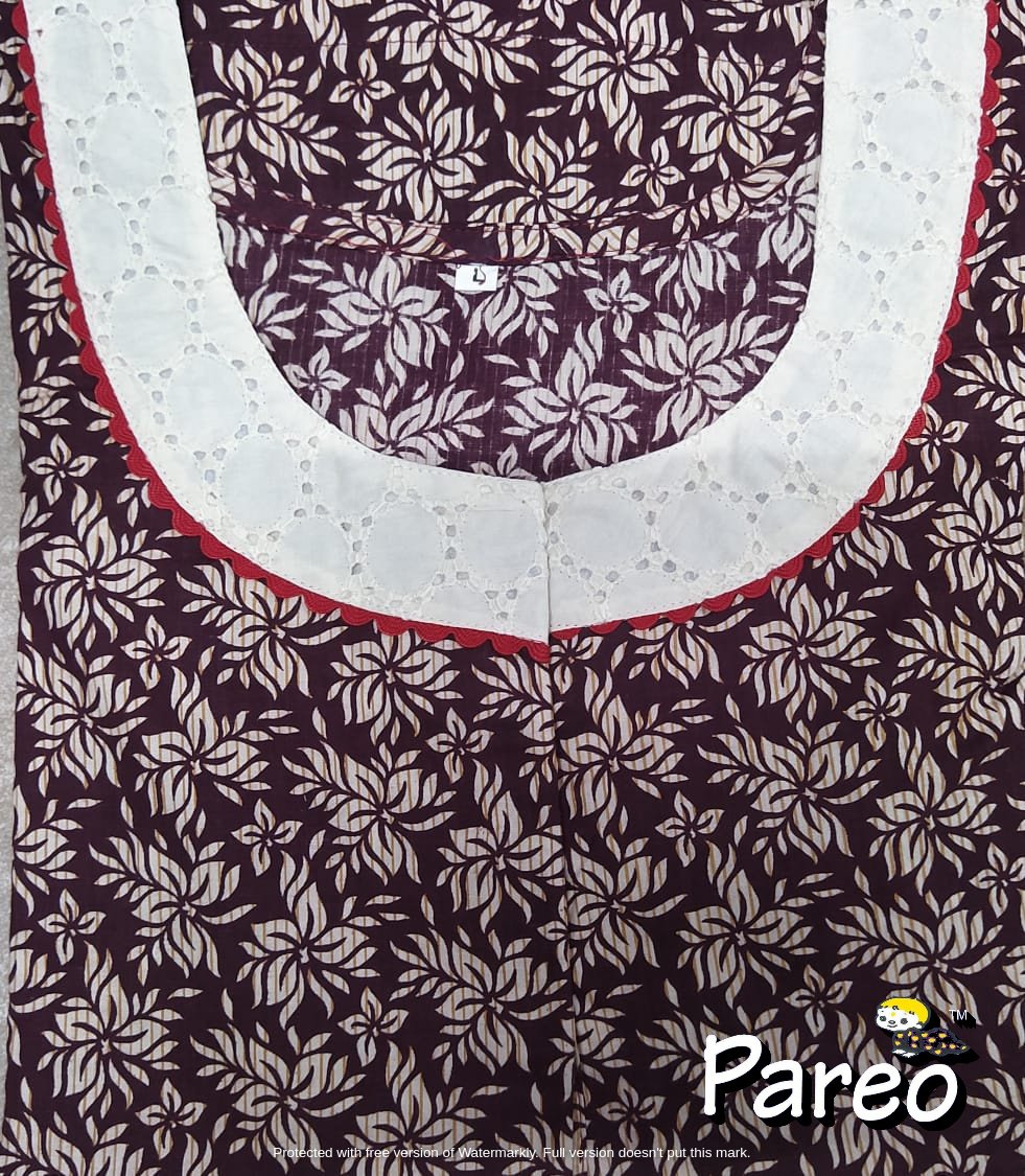 Cotton printed A-Line Nighty large size for women