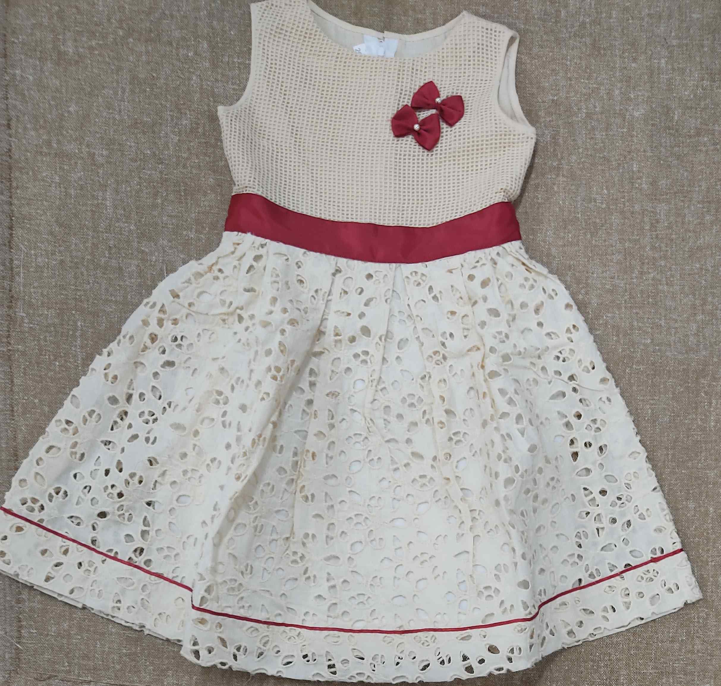 Cotton Pleated , With Pockets, Half Open Small Printed Nighty