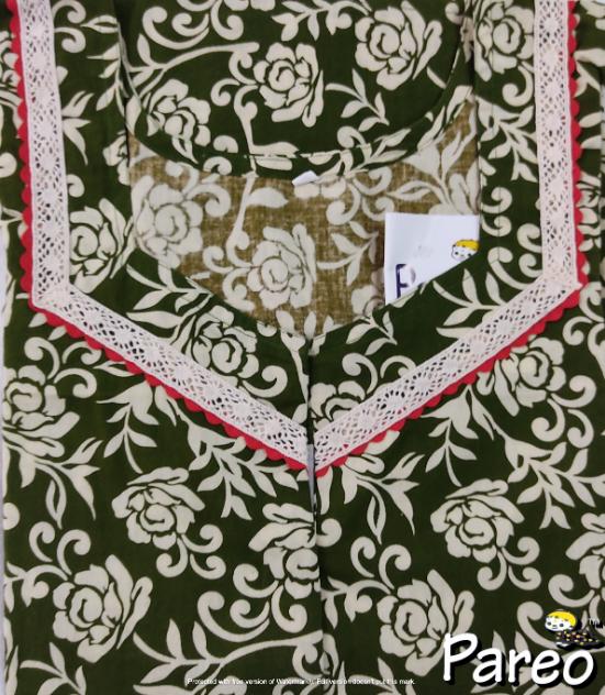 Cotton printed A-Line Nighty large size for women