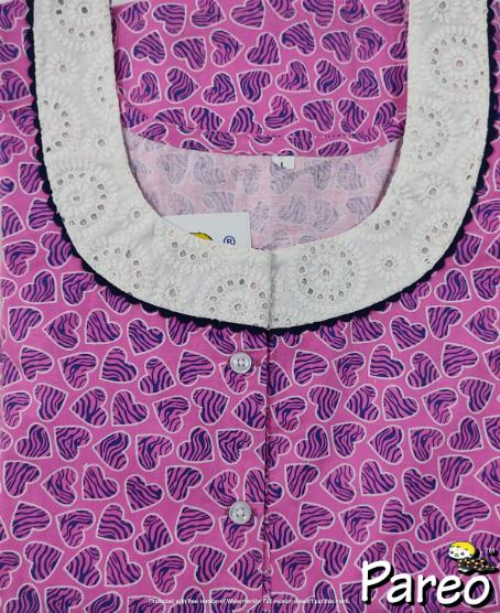Cotton printed A-Line Nighty large size for women