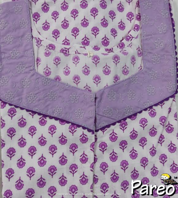 Cotton printed A-Line Nighty large size for women
