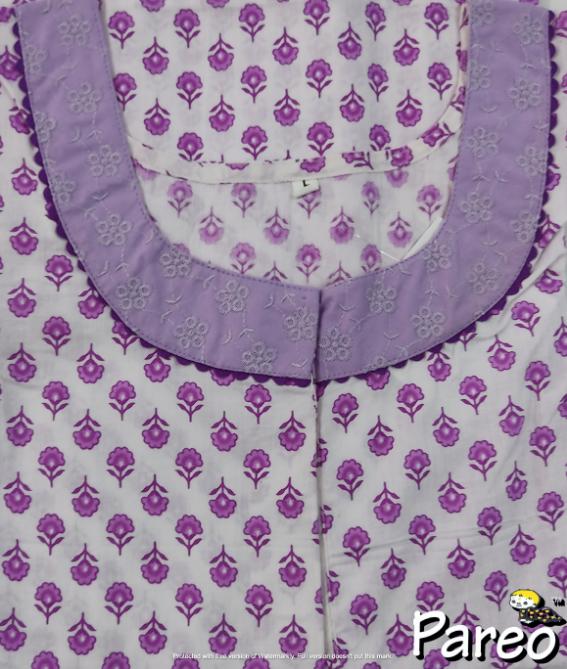 Cotton printed A-Line Nighty large size for women
