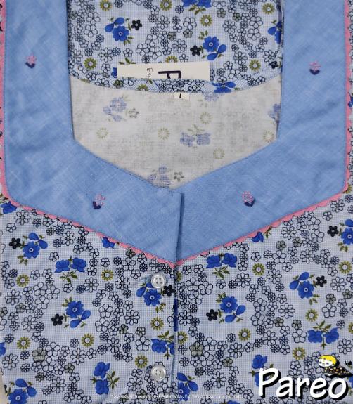 Cotton printed A-Line Nighty large size for women