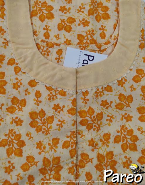 Cotton printed A-Line Nighty large size for women