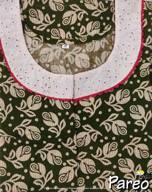 Cotton printed A-Line Nighty medium size for women