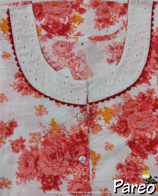 Cotton printed A-Line Nighty medium size for women