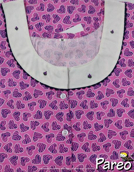 Cotton printed A-Line Nighty medium size for women