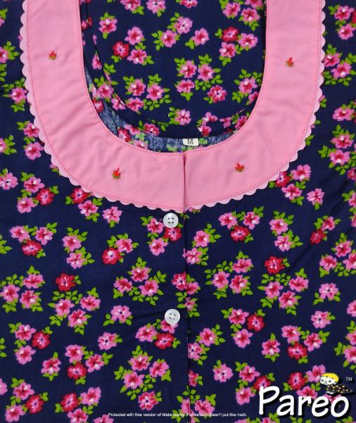 Cotton printed A-Line Nighty medium size for women