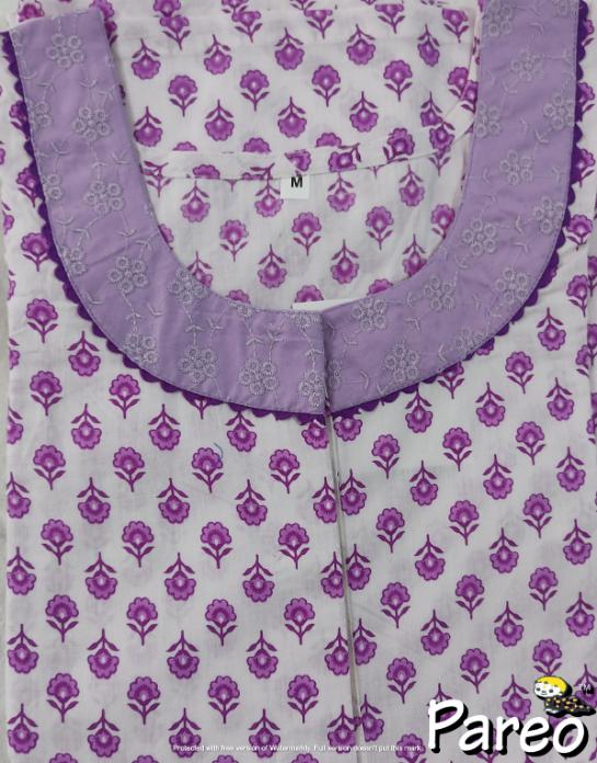 Cotton printed A-Line Nighty medium size for women