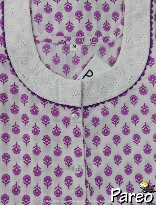 Cotton printed A-Line Nighty medium size for women
