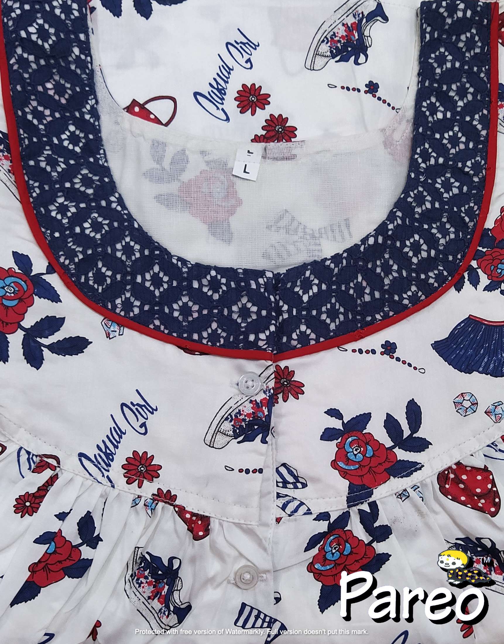 Cotton printed Nighty  for women large size