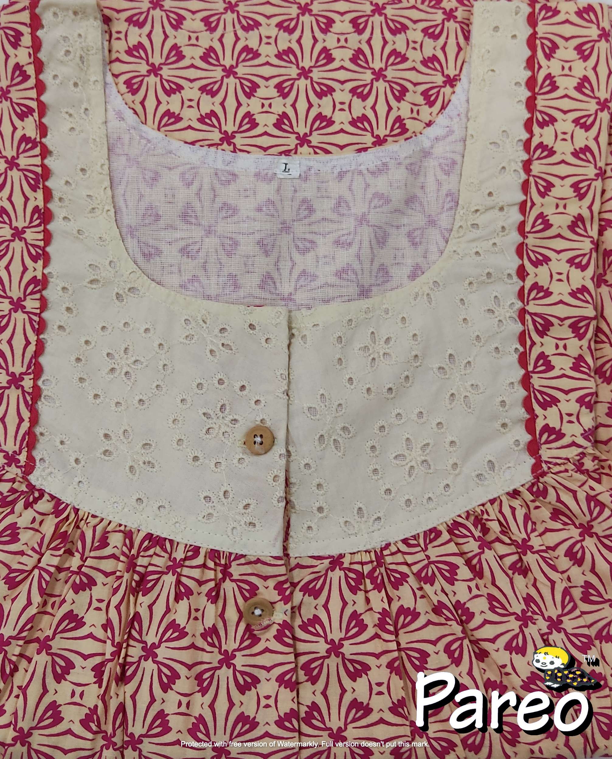 Cotton printed Large Size Nighty for women