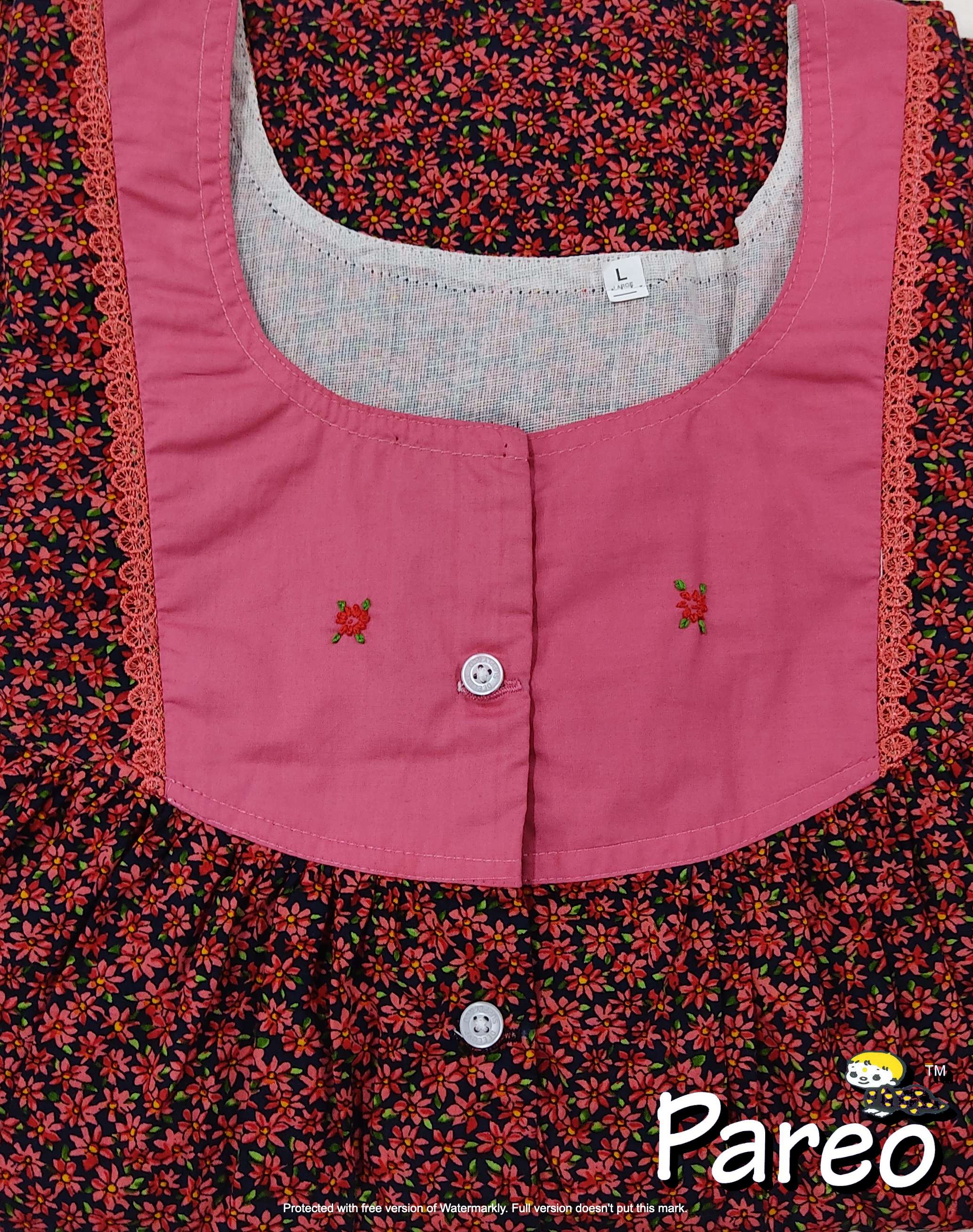 Cotton printed Large Size Nighty for women