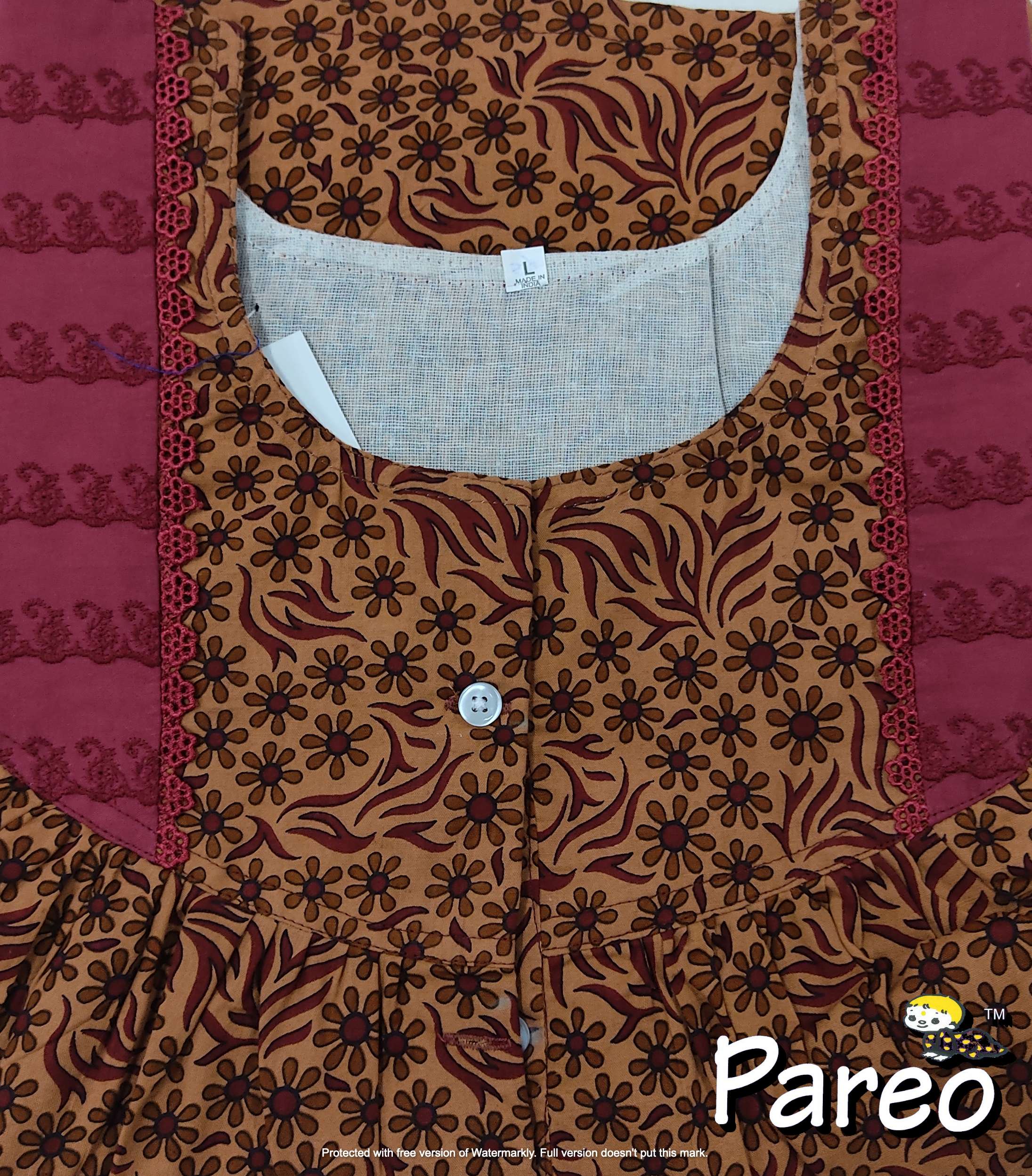 Cotton printed Large Size Nighty for women