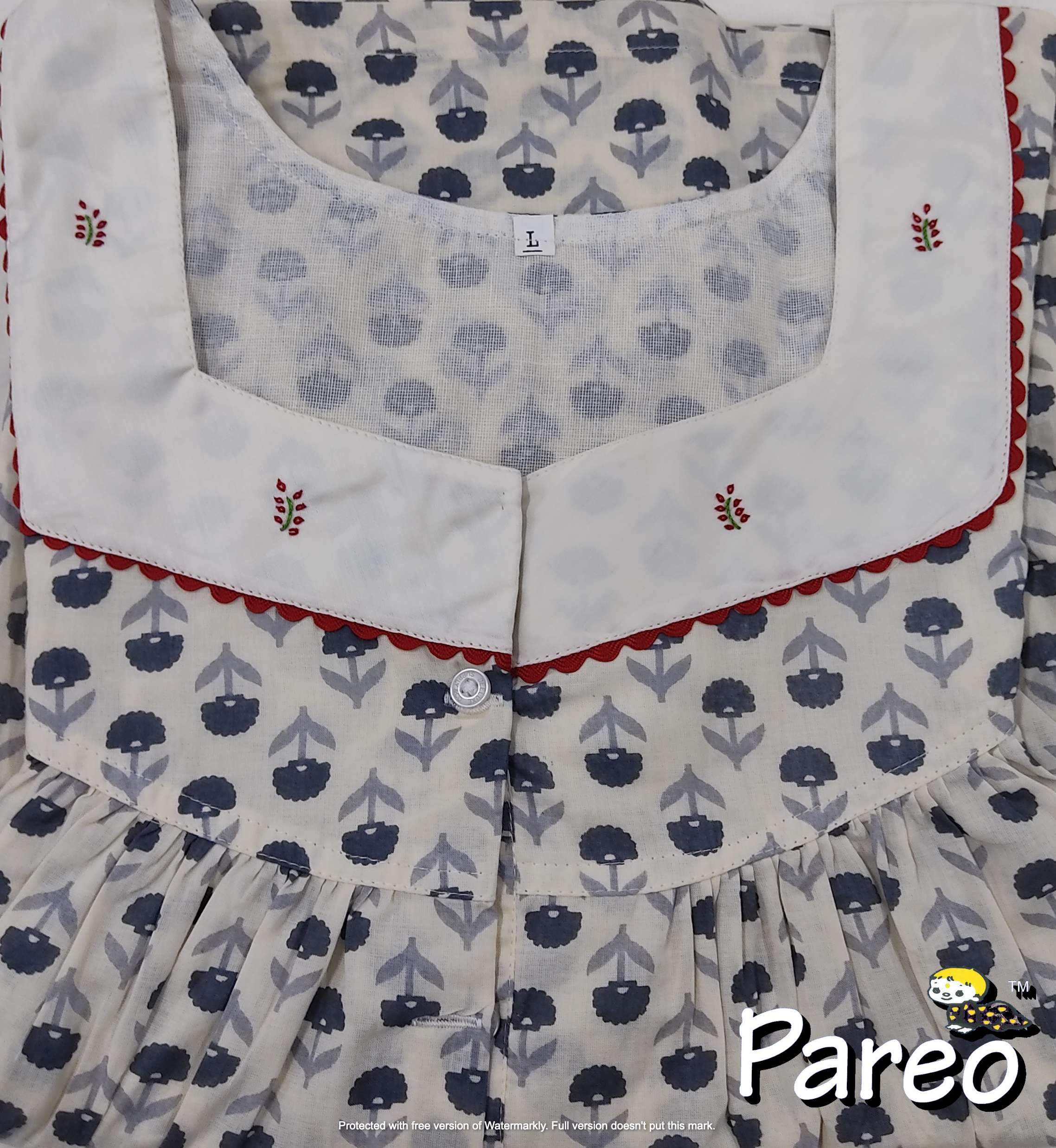 Cotton printed Large Size Nighty for women