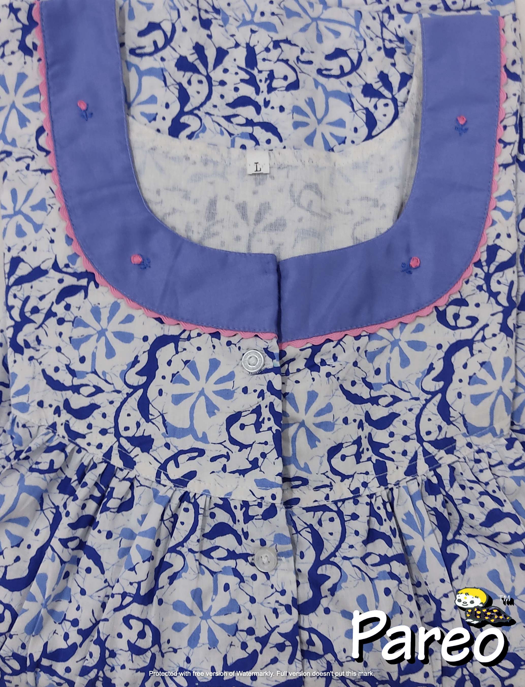 Cotton printed Large Size Nighty for women