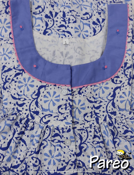 Cotton printed Large Size Nighty for women
