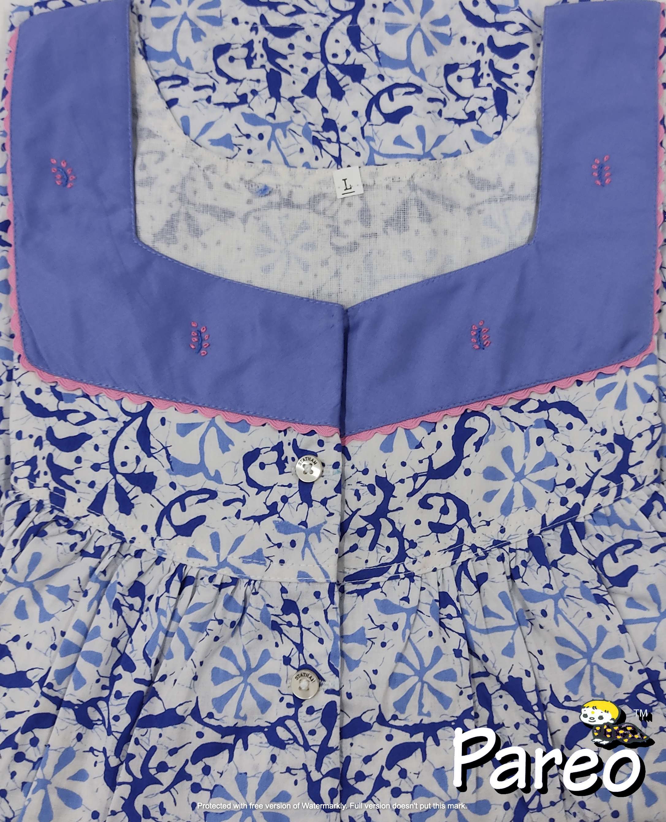 Cotton printed Large Size Nighty for women