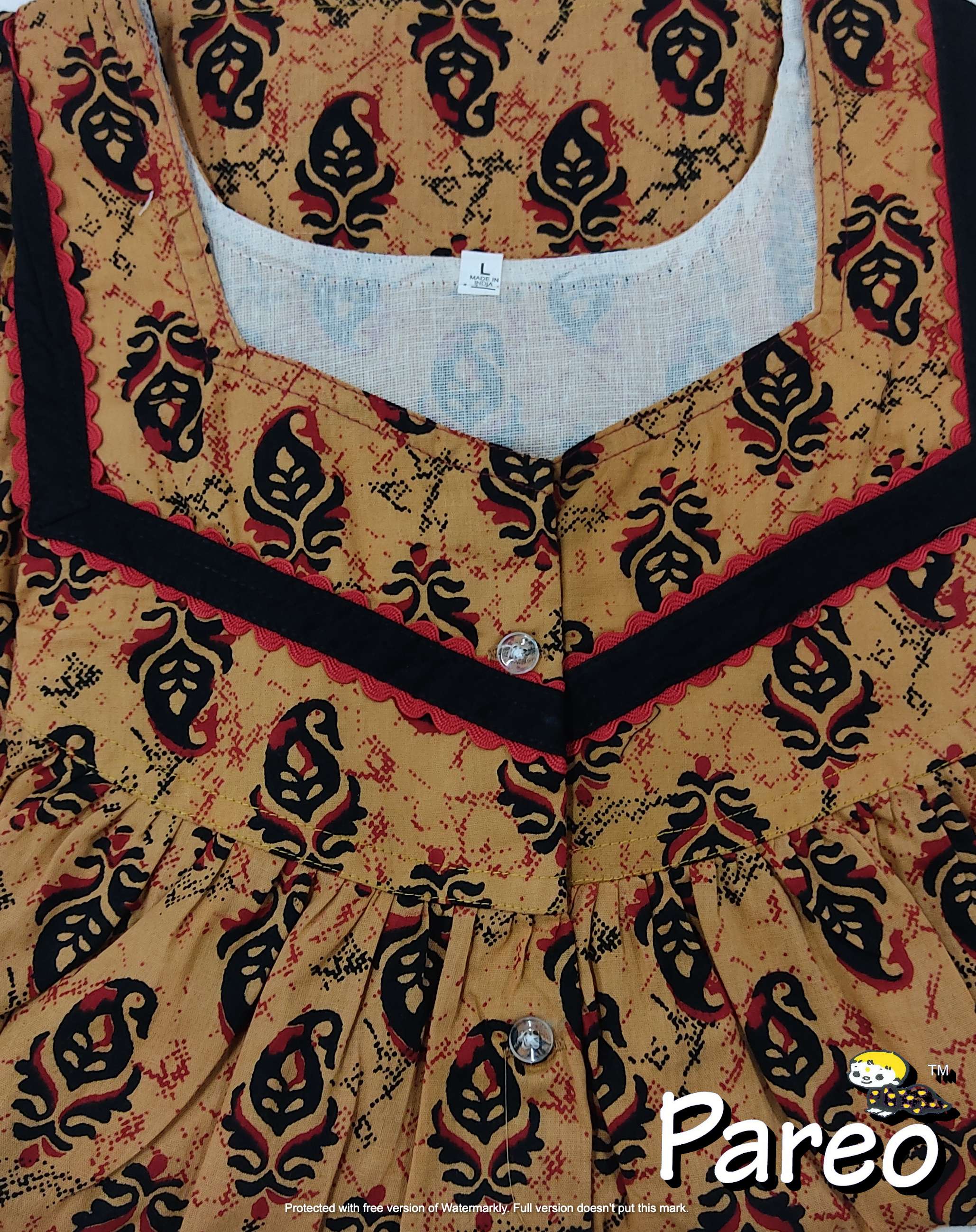 Cotton printed Large Size Nighty for women