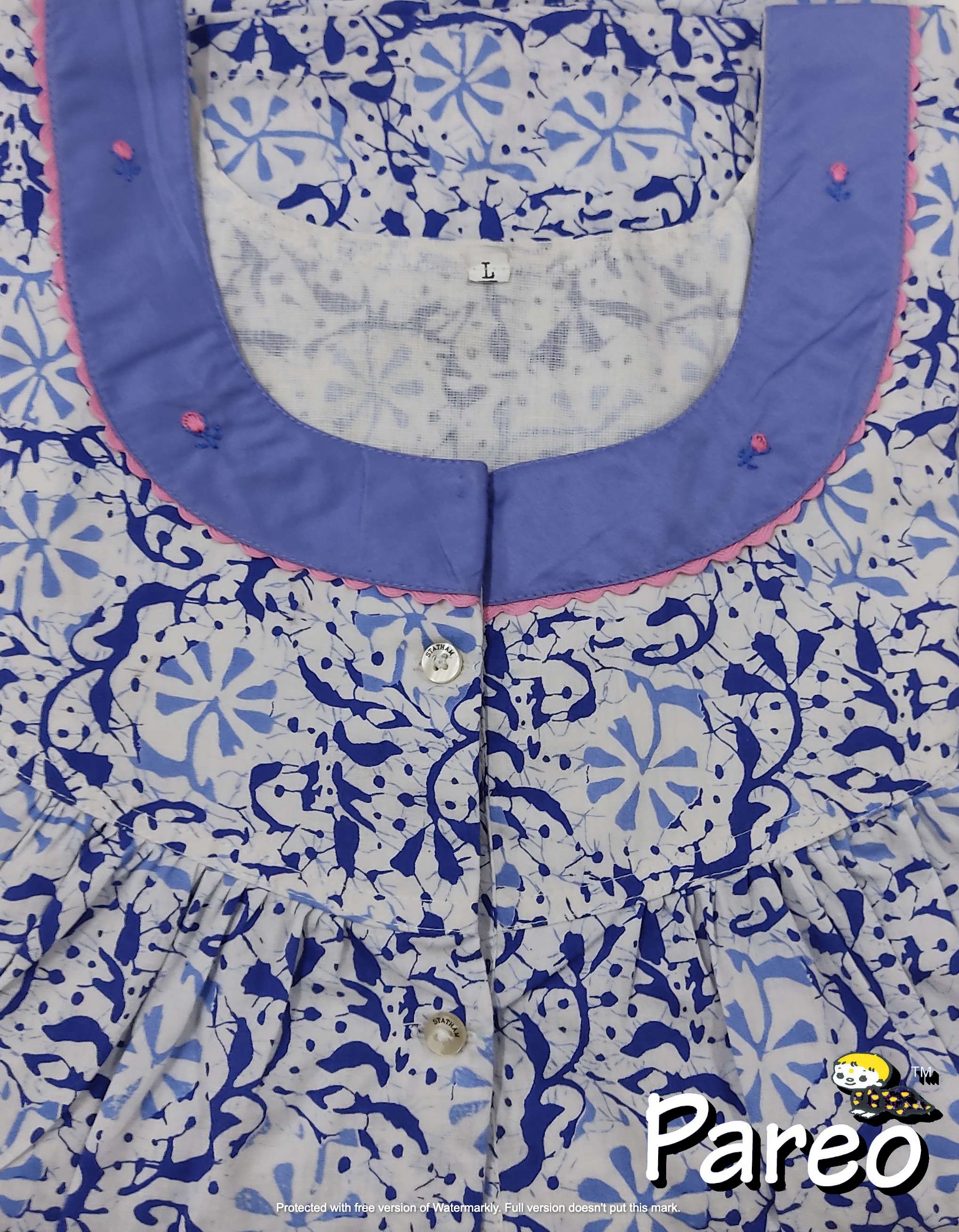 Cotton printed Large Size Nighty for women