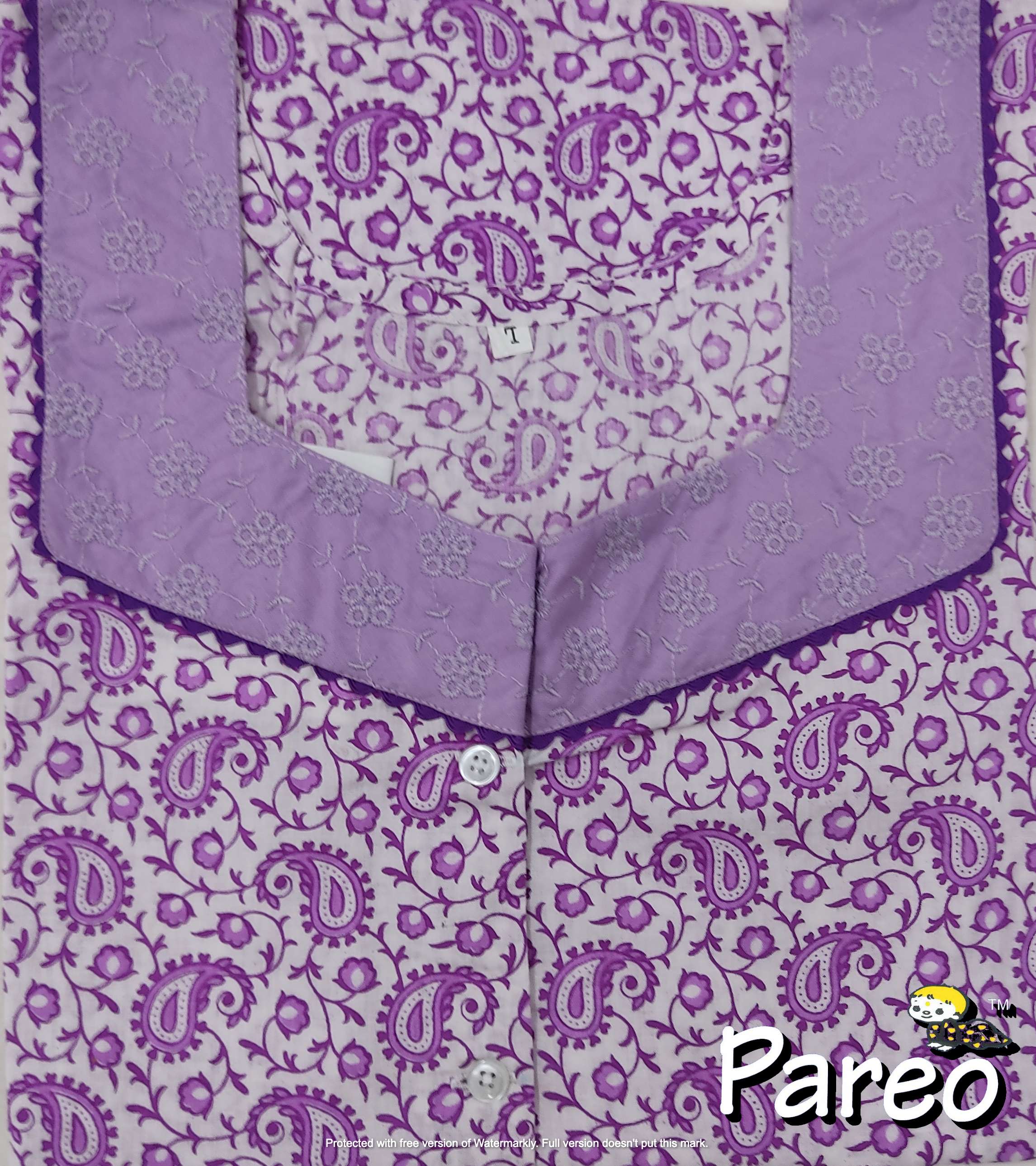 Cotton printed A-Line Nighty large size for women