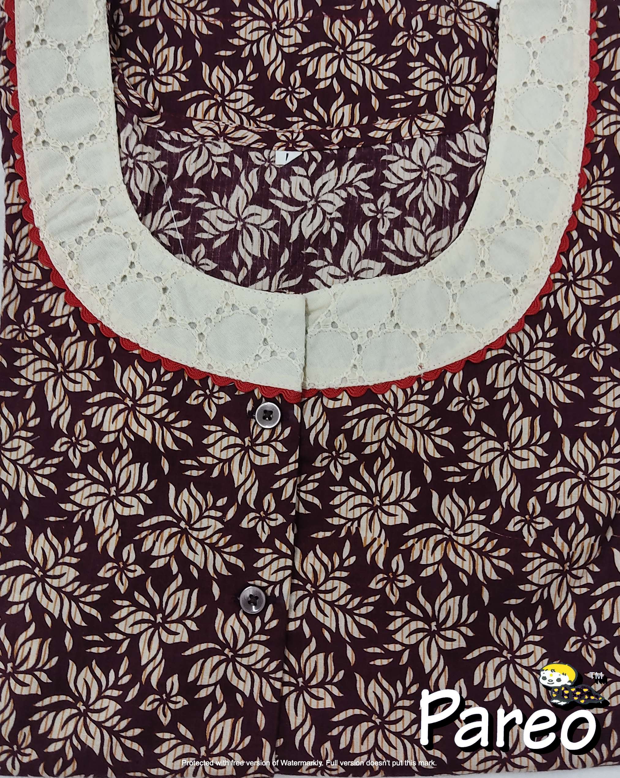 Cotton printed A-Line Nighty large size for women