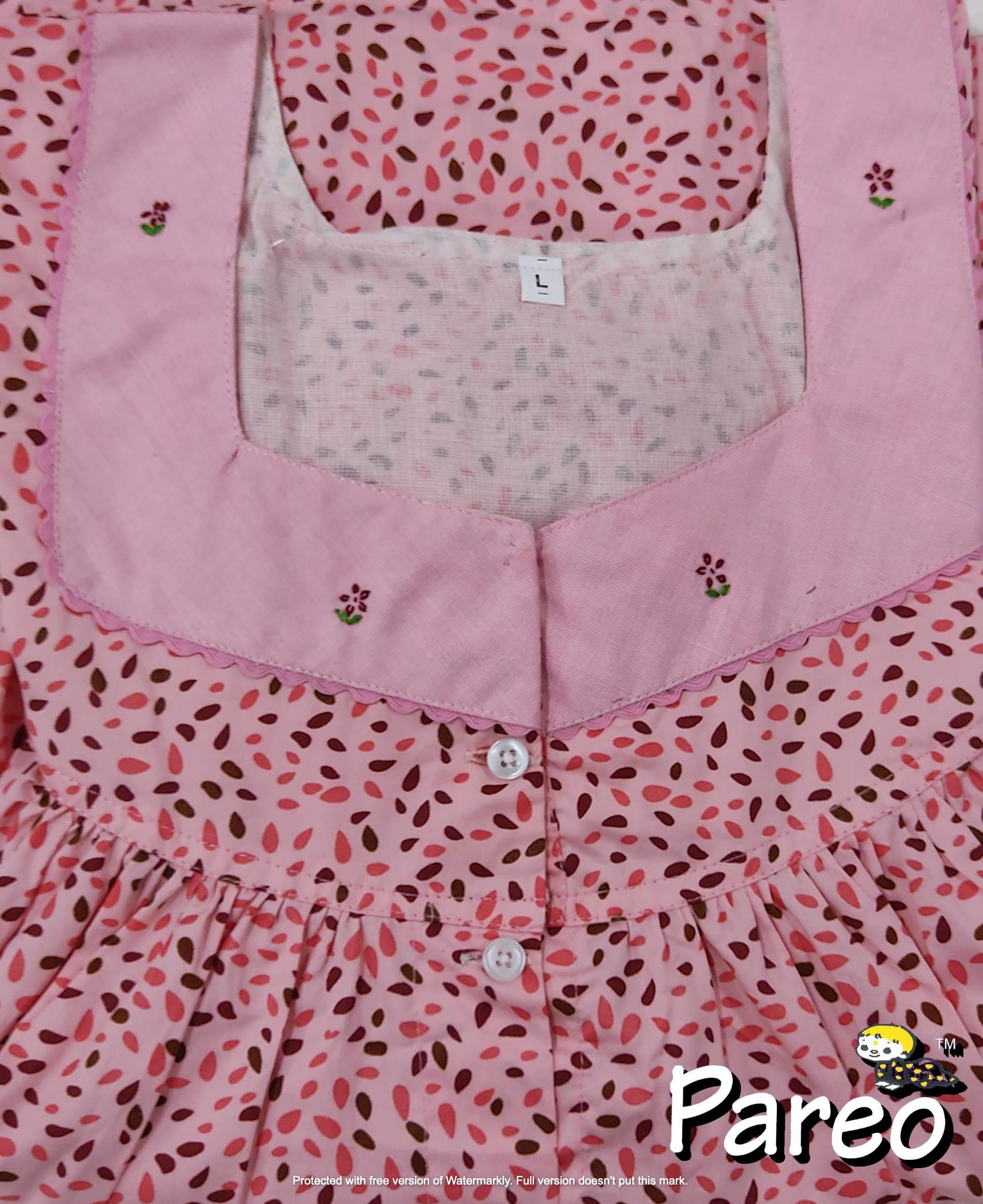 Cotton printed Large Size Nighty for women Full Open