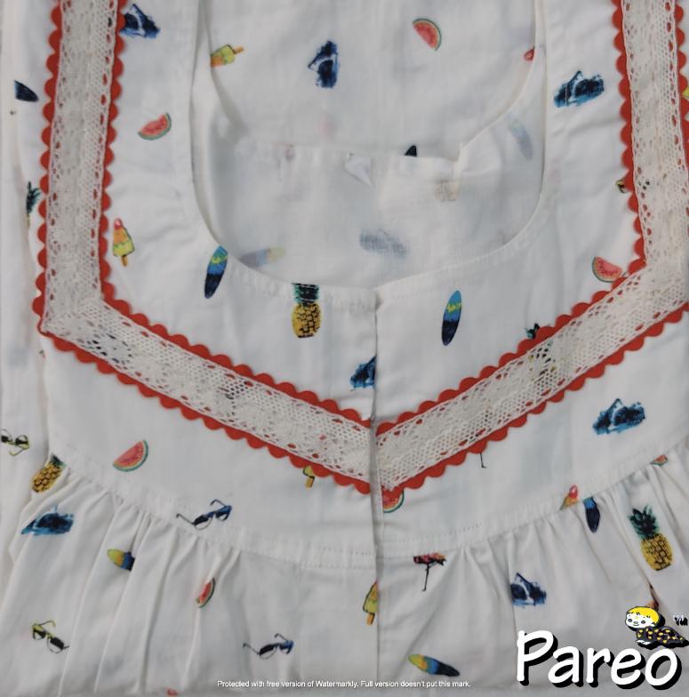 Cotton printed Nighty  for women Full Open