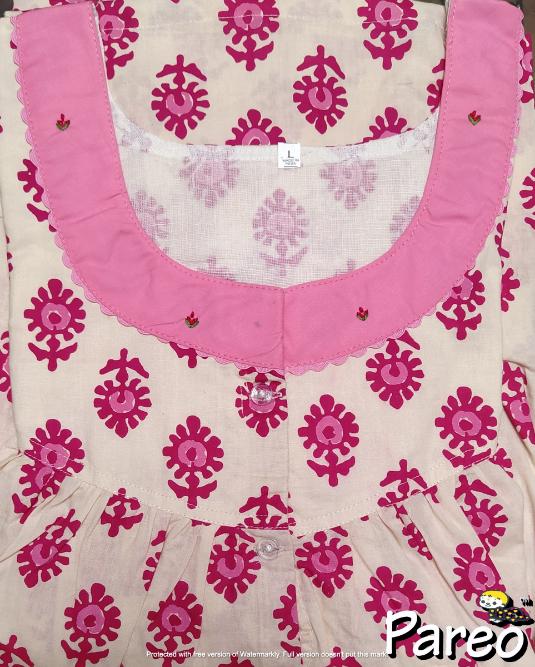 Cotton printed Nighty for women