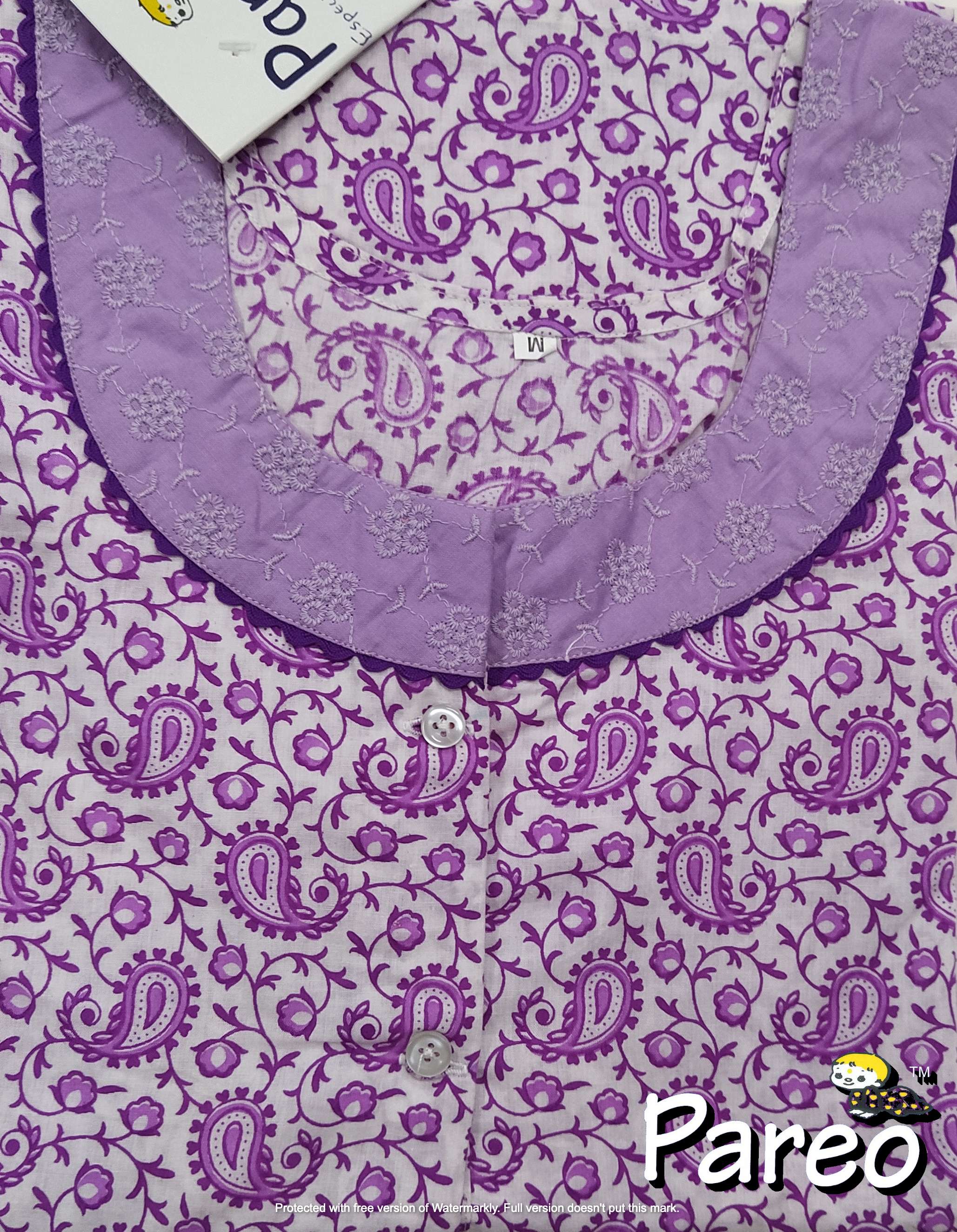 Cotton printed A-Line Nighty medium size for women