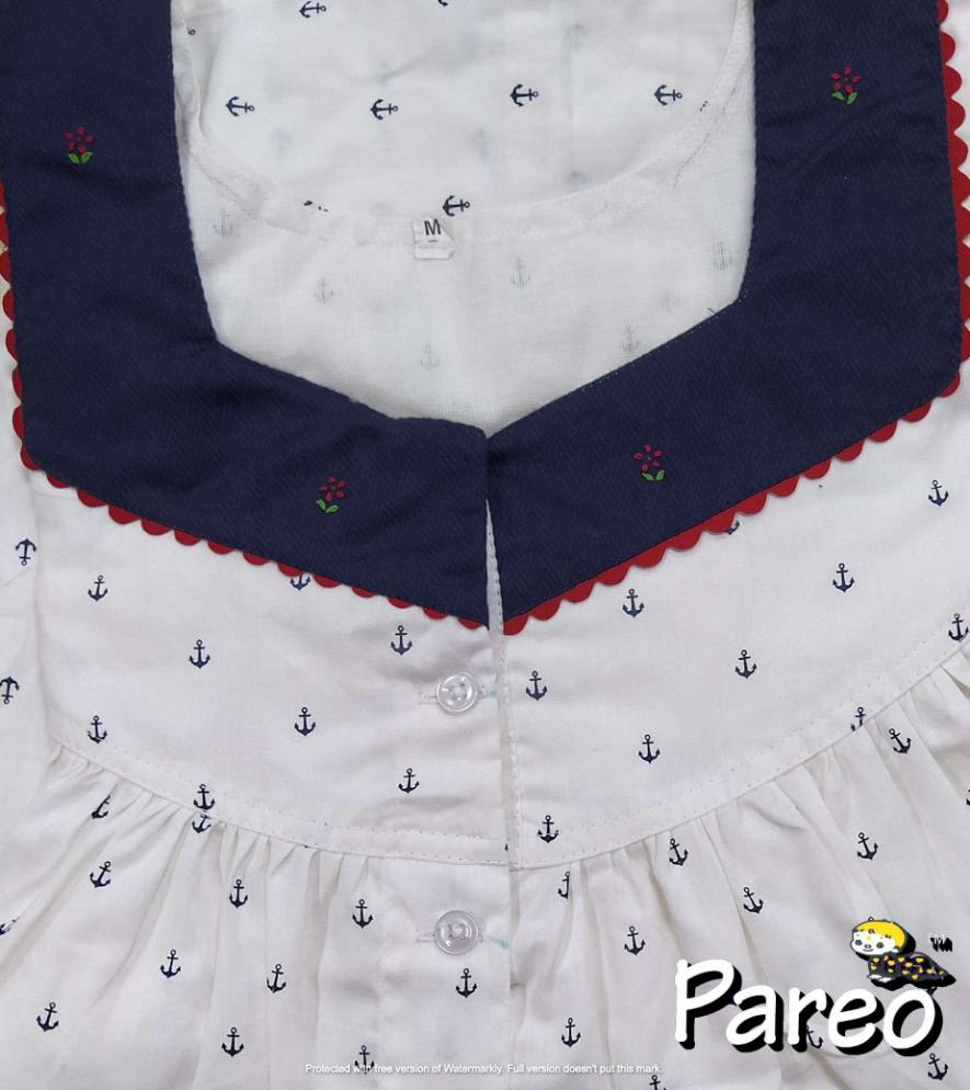 Cotton printed Full Open Medium Size Nighty for women