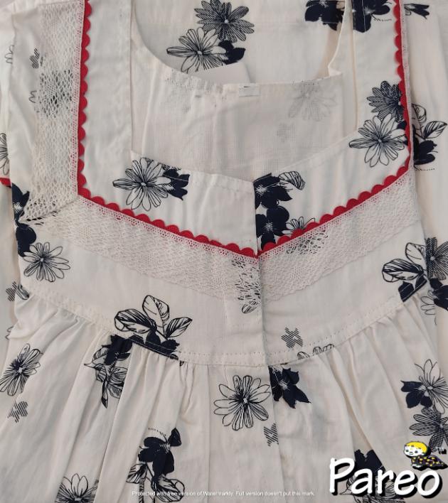 Cotton printed Nighty  for women Full open