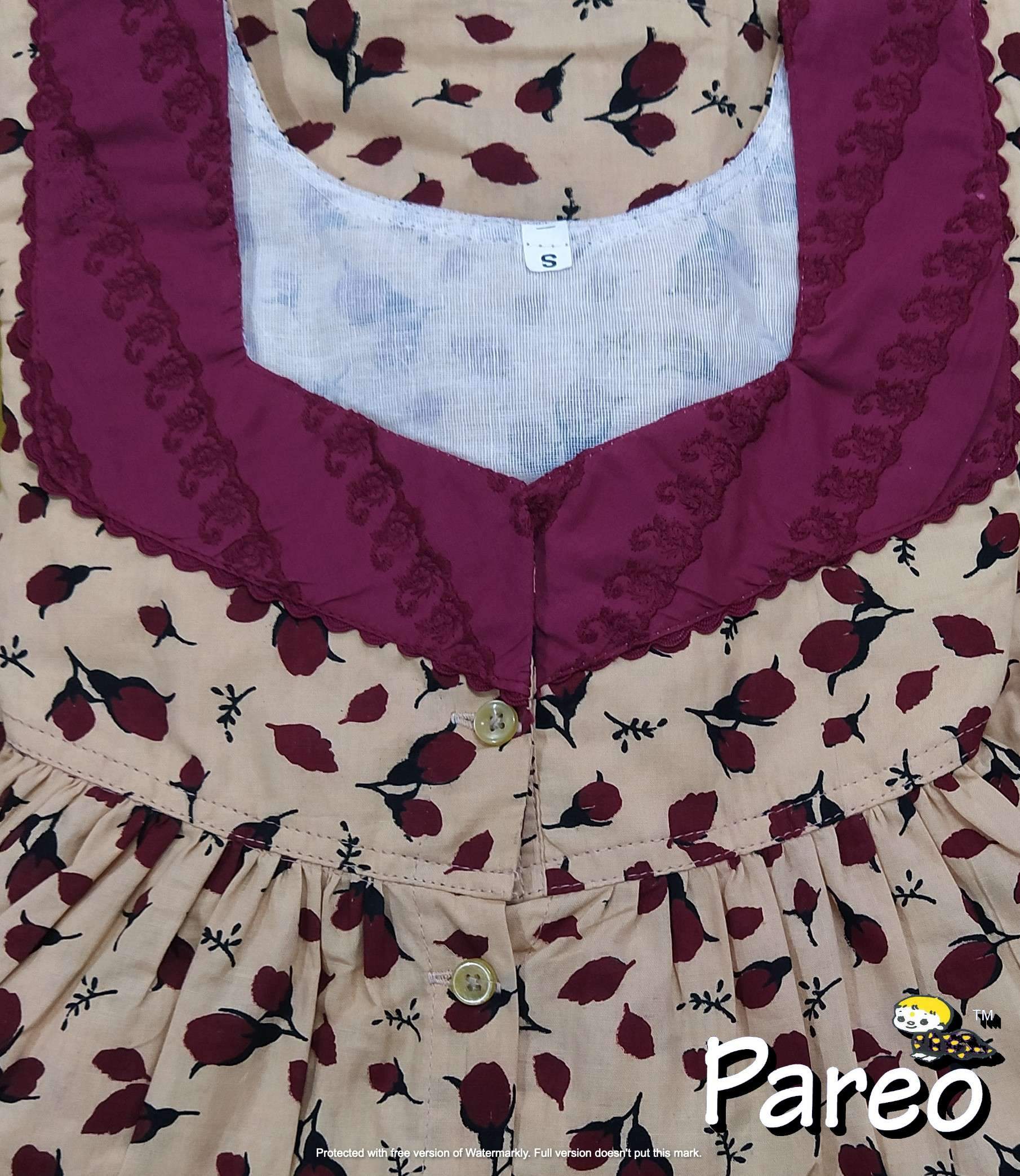 Cotton printed Nighty Small for women Full Open
