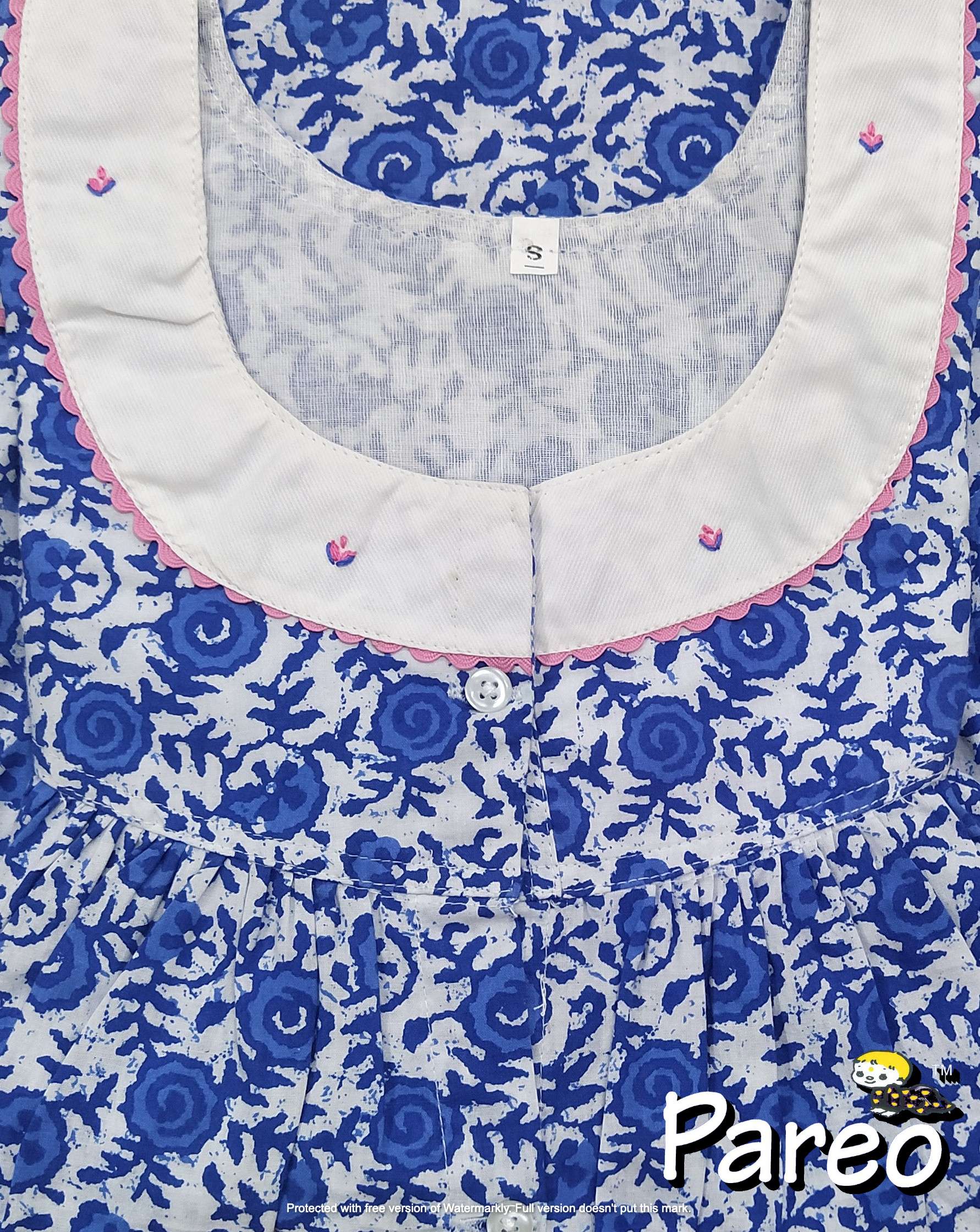 Cotton printed Nighty Small for women Full Open