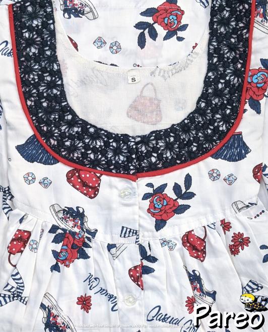 Full Open Cotton printed Nighty for women